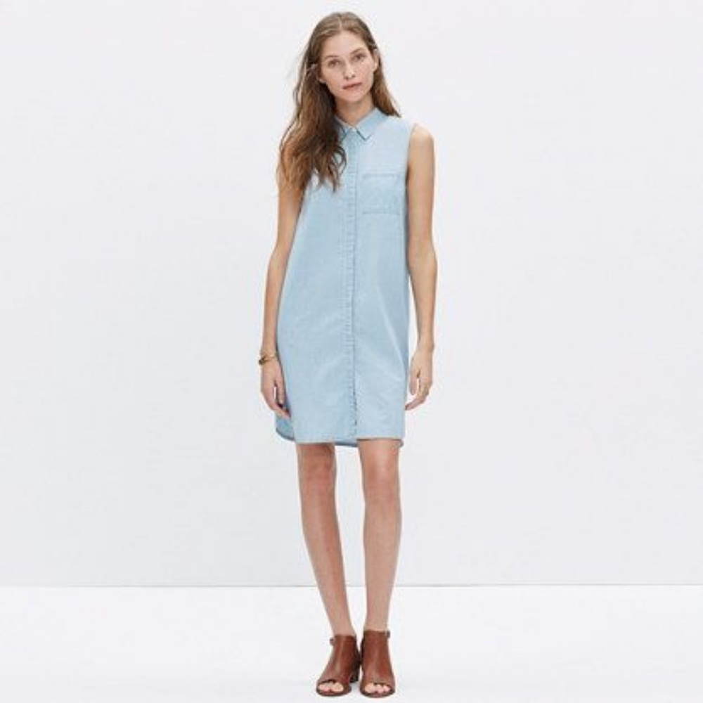 Madewell  chambray sleeveless shirtdress